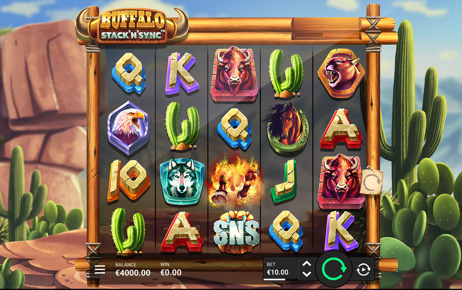 Gameplay della slot Buffalo Stack 'n' Sync