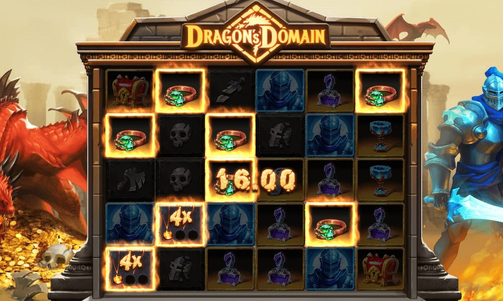 Máquina de slot Dragon's Domain da Hacksaw Gaming